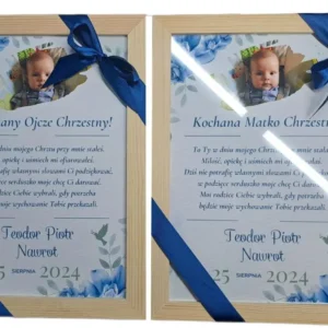 Podziękowanie dla Chrzestnych w ramce A4