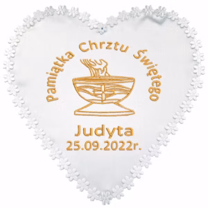Szatka do Chrztu Świętego haftowana - Chrzcielnica Z Gołąbkiem