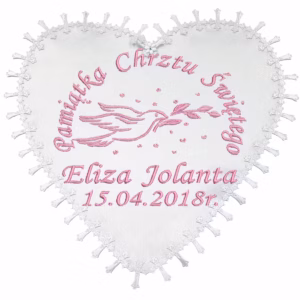 Szatka do Chrztu Świętego haftowana - Gołąb z Gałązką