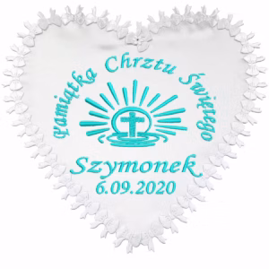 Szatka do Chrztu Świętego haftowana - Krzyż z Wodą