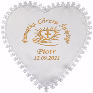 Szatka do Chrztu Świętego haftowana - Serce na Dłoni