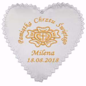 Szatka do Chrztu Świętego haftowana - Serce